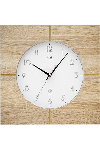 AMS Ceas de perete 5545, cuarț, alb, analogic, clasic