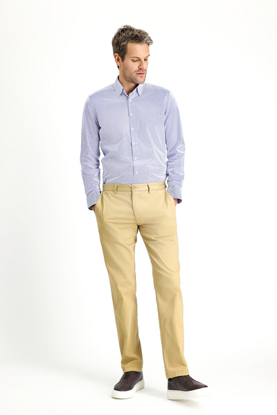 Kiğılı Pantaloni din Lycra Canvas / Chino cu croială standard