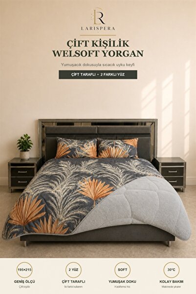 Larispera Double Welsoft Quilt Set 195X215 cm |   2 Pieces of 50X70 cm Pillow...