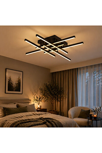 OEM Candelabru LED LINEX cu telecomandă, 63W, 6 brațe, liniar, lumină rece/ne...