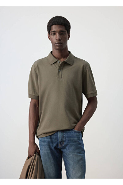 MANGO Man %100 pamuk pike polo yaka tişört