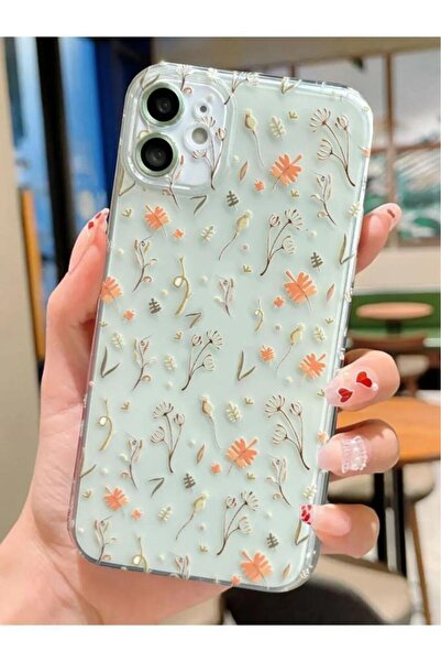 3GEN CASE iPhone 11 Uyumlu Tatlı Çiçekler Desenli Şeffaf Silikon Kılıf