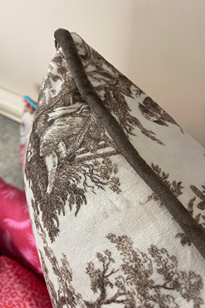 DEKOMOD 1 ADET Dijital Baskılı Dekoratif Çift Taraflı Fransız Köylü Desen Kırlent Yastık Kılıfı 30X50 cm