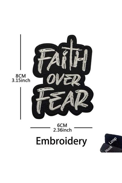 Choice HK130-10-Faith Stay Positive,Faith Over Fear شعار ملهم، رقعة مطرّز للم...
