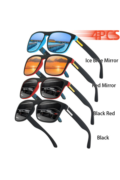 Choice11 4PCSF733 4PCS Classic Vintage Colorful Stripe Sunglasses Fashion Des...