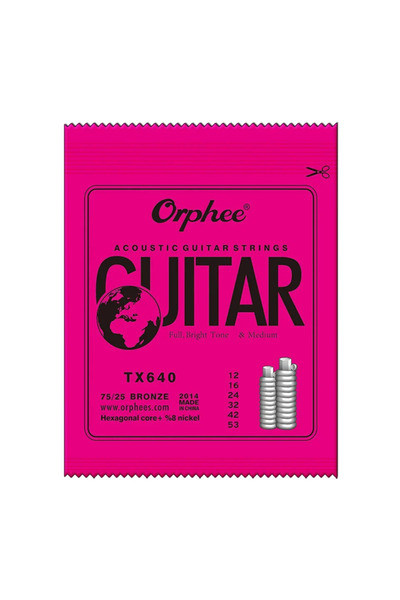Choice8 TX640 Orphee Acoustic Guitar String Carbon Steel Hexagonal Core Full ...