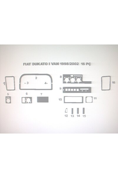 Demircioğlu Oto Aksesuar Marketi Fiat Ducato 1998-2002 16 Piece Dashboard Tri...