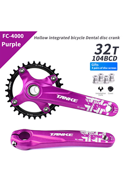 Choice 170mm Purple Crank-32T TANKE Crankset 170MM Bicycle Chainring hollow i...