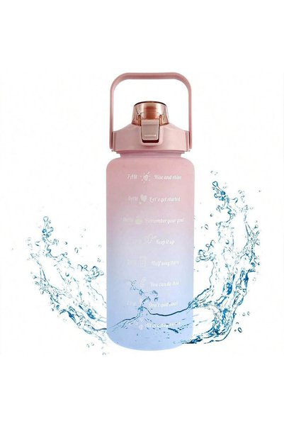Choice Gradient Pink 2L Water Bottle Motivational Water Bottle with Time & Ca...