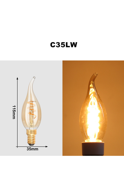 Choice 4W Yes Warm White C35LW E27 LED Filament Light Bulb 220V 4W A60 ST64 T...
