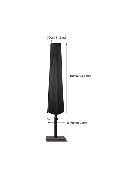 Choice 190x50x30cm Black Black 210D Umbrella Patio Waterproof Market Parasol ...