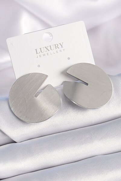 Inure Jewelry النحاس الفضة اللون دائرة لوحة نموذج أقراط نسائية