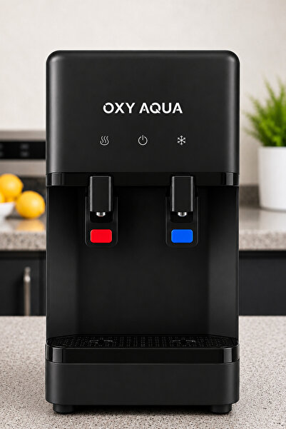 OXYAQUA Petra - Tezgah Üstü Sıcak Soğuk Su Çıkışlı Arıtmalı Siyah Su Sebili