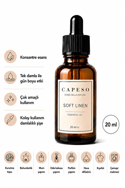Capeso Soft Linen Müge Çiçeği Esansiyel Yağı 20 ml - Buhurdanlık ve Difüzör K...