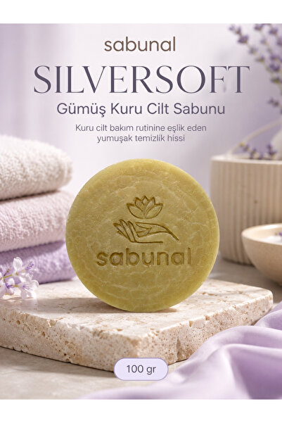 sabunal Silversoft Silver Dry Skin Soap - Matte Appearance with Clay, Pore an...