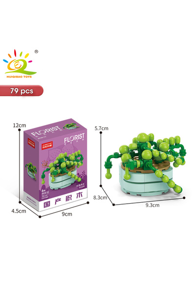Choice82 WITH BOX NO.38-10 HUIQIBAO MOC Flower Succulent Potted Model Buildin...