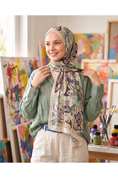 EVERMORE Elegance Shawl - Violeta Pattern - Em004-20 - Purple, Green