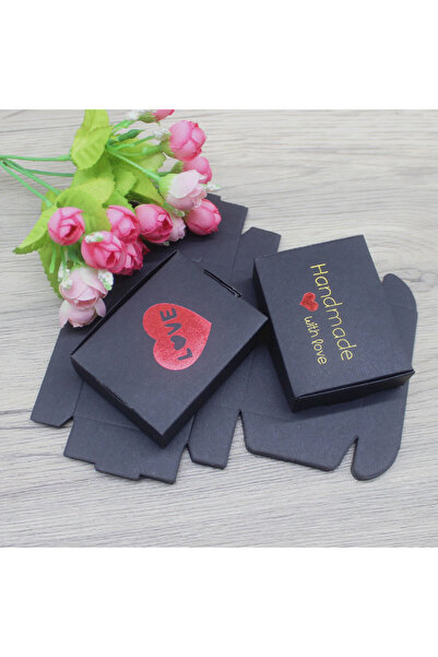 Choice 10BOX Black love print New 10Pcs 8x6x2cm White /Kraft /Black Jewelry D...