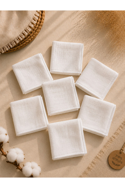 Sevza Kids 100% Cotton 7-Piece Muslin Baby Mouth Wipes Pure Collection