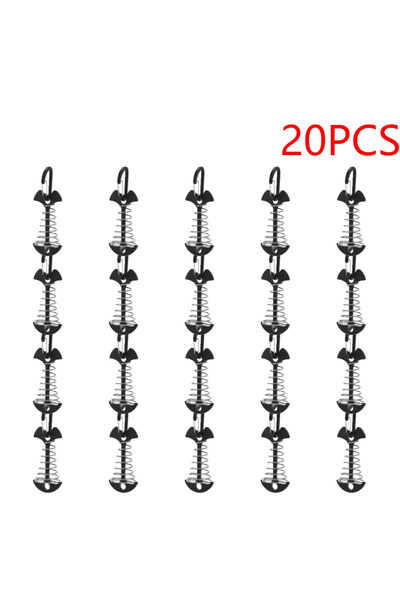 Choice 20pcs-black 10-30pcs Deck Anchor Pegs Fishbone Tent Stakes with Spring...