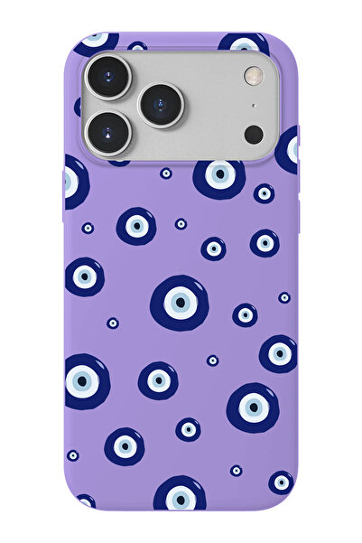shoptocase iPhone 17 Pro Max Uyumlu Nazar Boncukları-2 Desenli İçi Süet Lansm...