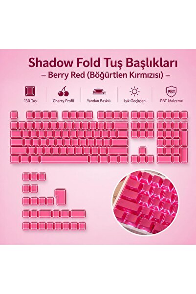 Leaven Folding Shadow 132 Tuş Işık Geçirgen RGB Uyumlu PBT Tuş Takım Seti
