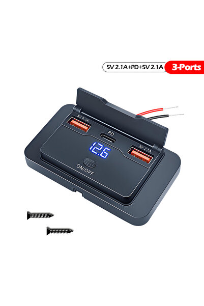 choice2 2USB-PD-3Ports 2-4 Ports 12V RV USB Outlet 108W Dual USB C 36W and Du...