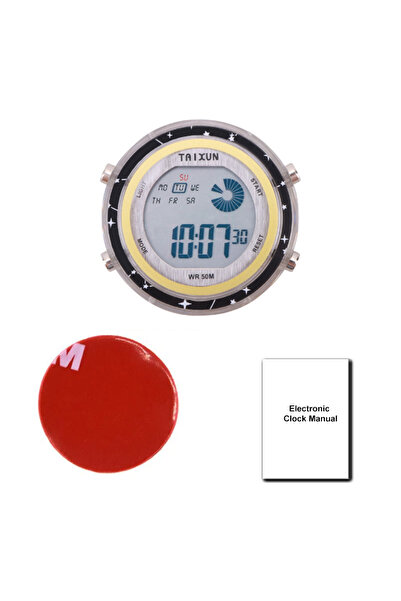 choice2 Black Motorcycle Digital Clock Waterproof Motorbike Stick-on Dashboar...