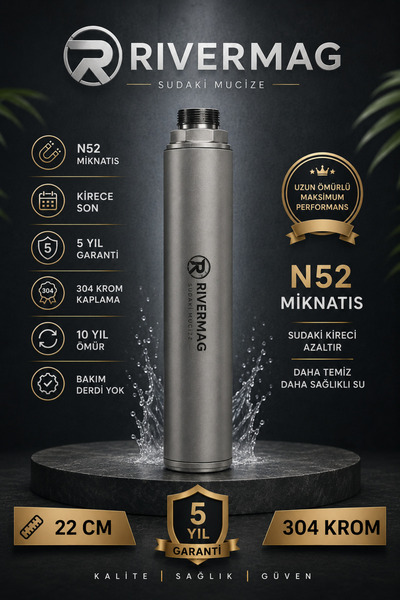 Rivermag Ultra Krom Daire Girişi 3/4 Manyetik Kireç Önleyici Cihaz
