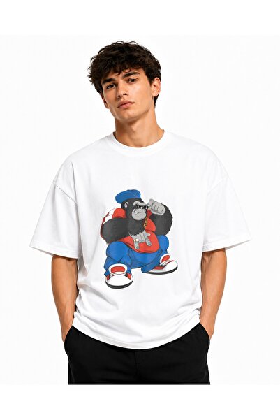 Inscriptie Ουνισέξ Βαμβακερό T-shirt Υψηλής Ποιότητας  "Gorilla rap "
