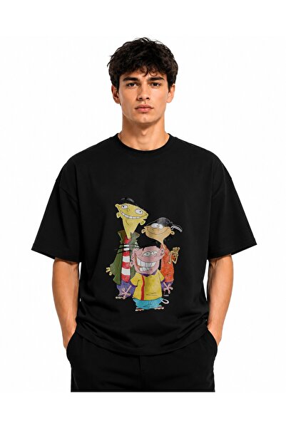 Inscriptie Tricou Unisex Bumbac Premium Casual " Ed, Edd n Eddy - foto "