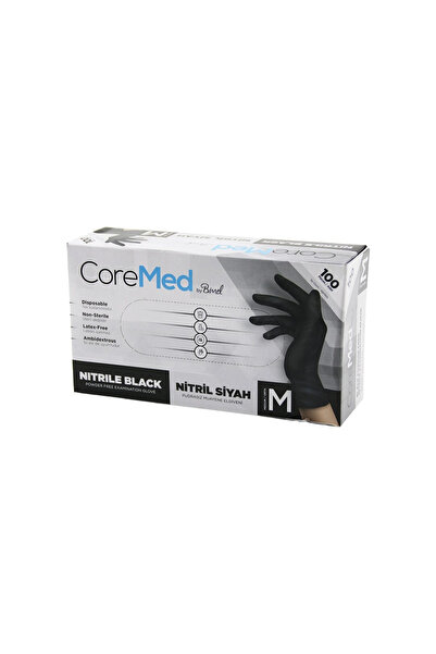 Go İthalat Size m Black Powder-Free Nitrile Examination Gloves 100 Pcs (4887)...