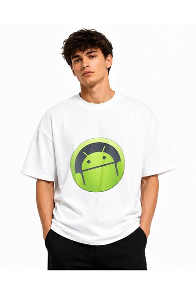 Inscriptie Ουνισέξ Βαμβακερό T-shirt Υψηλής Ποιότητας  "Thug life android "