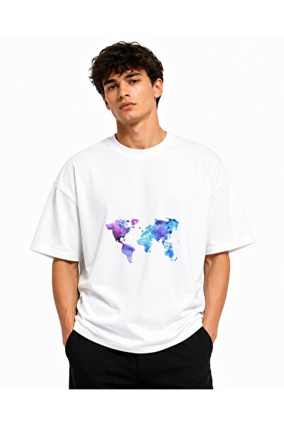 Inscriptie Tricou Unisex Bumbac Premium Casual " World blue "