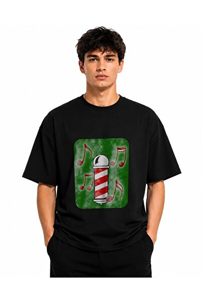Inscriptie Tricou Unisex Bumbac Premium Casual " Barbershop music "