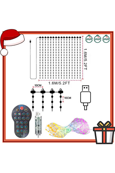 Choice 2PCS-Curtain Light 1.6Mx1.6M-256LEDS Smart Curtain Lights DIY Color Ch...