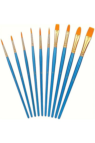 Choice 10brush 10pcs Oil Painting Pen Plastic Rod Watercolor Water Powder Pai...