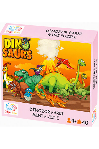 Çılgın Zeka Dinozor Parkı Mini Puzzle 40 Parça 3-7 Yaş Çocuk Puzzle Yapboz