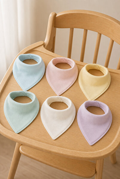 Ponchik 6 Pieces 100% Cotton Four-Layer Muslin Drool Bibs Handkerchiefs 40X20 cm