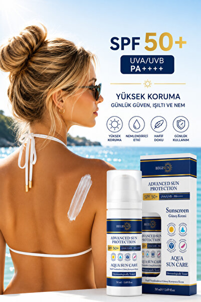 BEGISUN Sunscreen |   Water Based |   Spf50+ Pa++++ Aqua Sun Care Anti-Blemis...