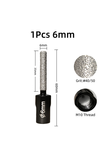 Choice M10-6MM M10 Thread Grind Chamfer Vacuum Brazing Dry Diamond Drill Bit,...