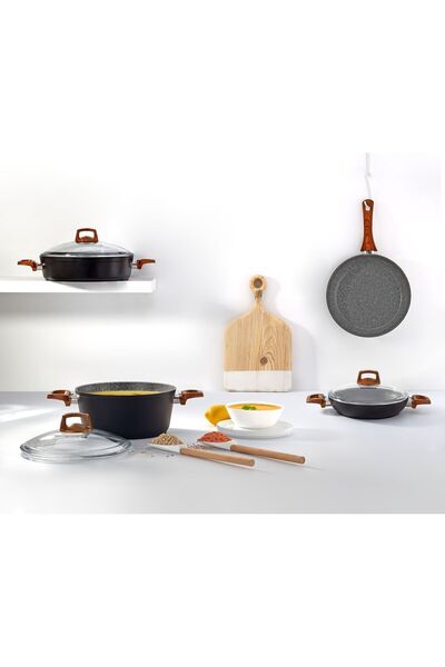 Bonera Vogue 28 cm Pilav Pot - Granite Inner Coating - Titanium Outer Coating