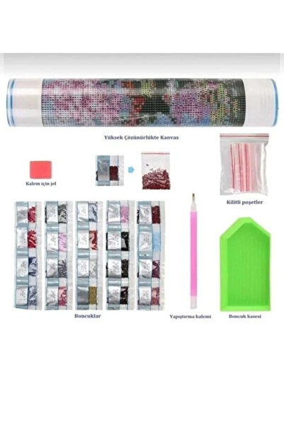 Hobiline Boncuk Dizme Mozaik Tablo Hobi Kiti 30x40 cm