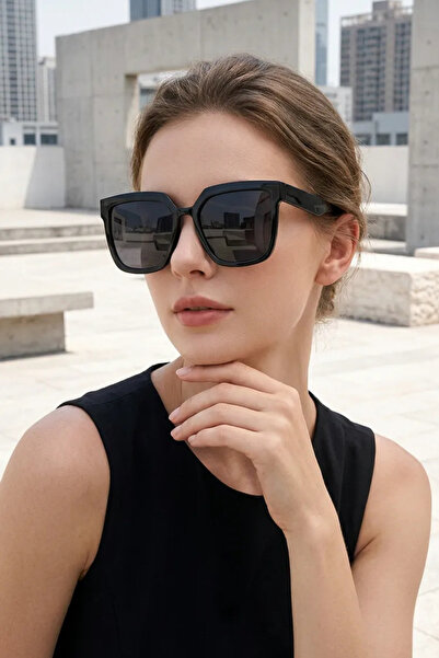 Chunky Frame نظارات شمسية سوداء جديدة للجنسين من هالس
