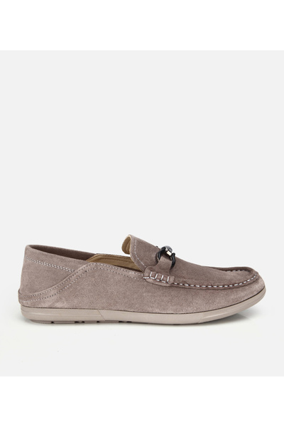 Hotiç Erkek Süet Deri Gri Toka Detaylı Comfort Loafer