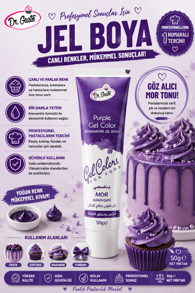 Genel Markalar Jel Boya (Tüp) 50GR Mor