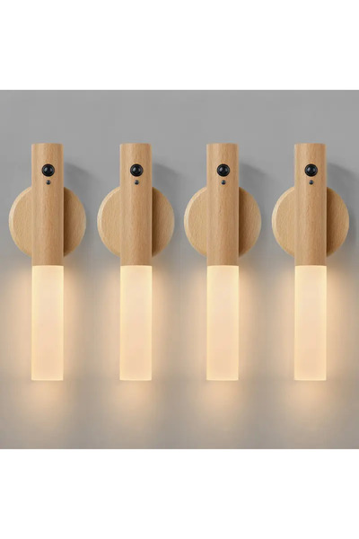 Choice White Ash-4Pcs Smart Motion Sensor Night Light LED Rechargeable Magnet...