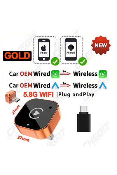 Choice محول لاسلكي 2 في 1 جديد 27 مم - 2 في 1، يدعم CarPlay وAndroid Auto، صن...