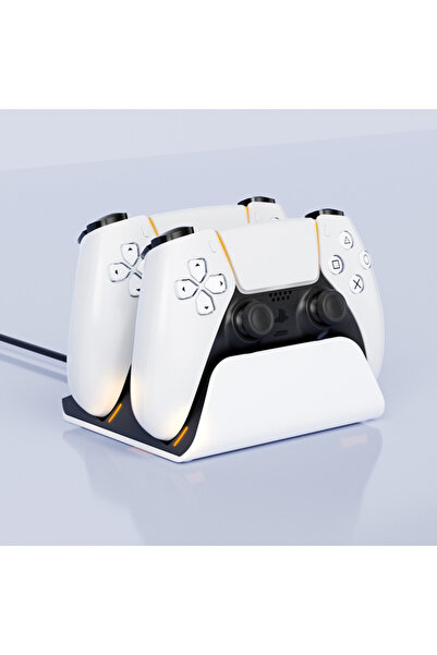 Choice قاعدة شحن سريعة باللون الأبيض لوحدات تحكم PS5 ومحطة شحن لاسلكية مزدوجة...