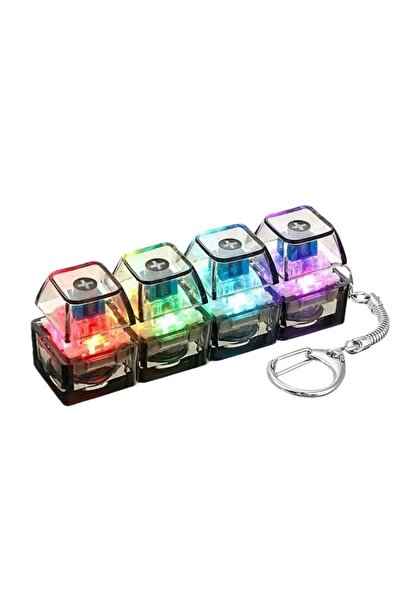 choice2 Transparent black LED Keyboard/// Keychain Fidget Toy Crystal Clicker...